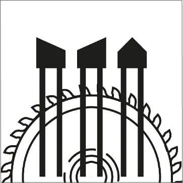 Formas de diente: dentado superior alternado