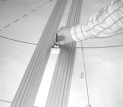  Trazado del contorno del segmento curvado