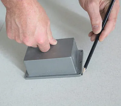 Marcar el tamaño del orificio