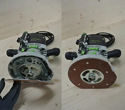 Montaje de la fresa de ranuras y el anillo copiador en la fresadora