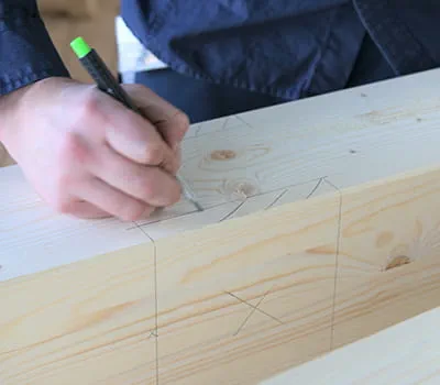 Marcar los extremos del poste.