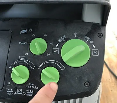 A plena potencia de aspiración