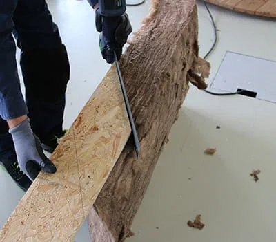 Hueco entre maderos dobles