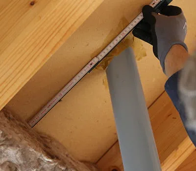 Tomar la medida residual respecto al centro del tubo.