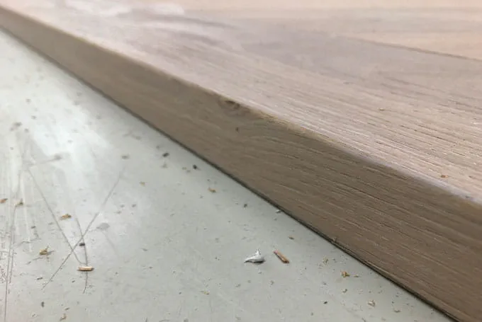 Fabricación de un peldaño de parqué