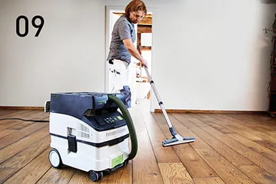 Limpieza de la obra con la unidad de extracción móvil de Festool